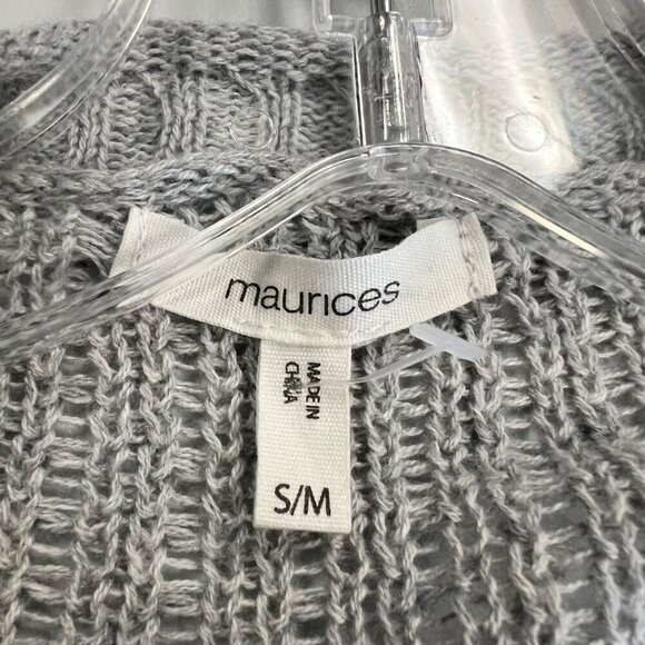Maurices Women's Loose Knit Open Front Cardigan Gray Size S/M - Picture 8 of 9
